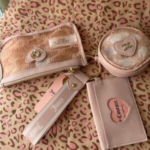 Juicy Couture Blush Pink Key & Card Holder Set